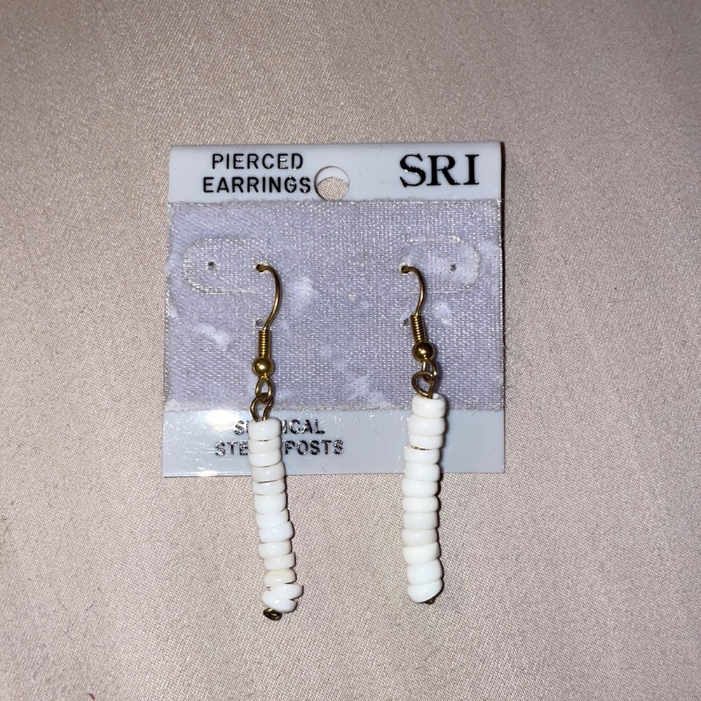 White Puka Shell earrings